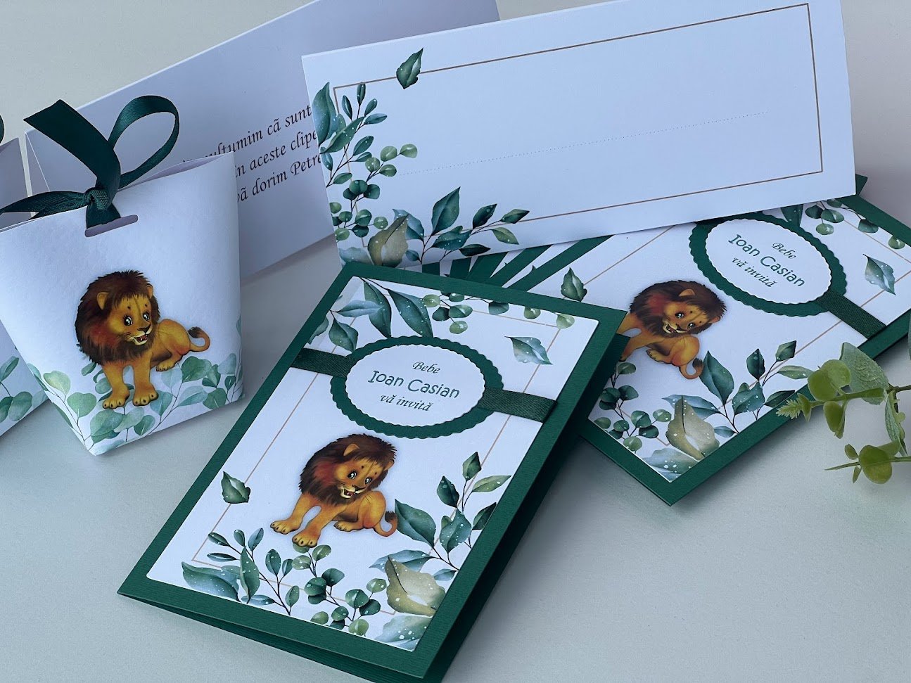 Invitații botez cu leuț Safari - imagine 3